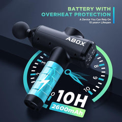 Massage Gun Deep Tissue Muscle Massage Gun For Athletes Handheld Electric Body Shoulder Neck Back Massager Gun For Pain Relief Portable Percussion Massage Gun With 6 Massage Heads 30 Speeds