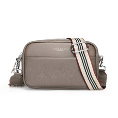 Bolso bandolera sencillo de moda con capa superior de piel de vaca, pequeño bolso cuadrado