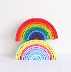 Puzzle Großes 12-teiliges Bogenbrücken-Regenbogen-Baustein-Spielzeug für die frühkindliche Bildung
