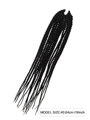 4X EZ SENEGALESE BRAID Trenza de ganchillo larga sintética Peinado negro burdeos marrón Caja de trenza de ganchillo para mujeres - 16 pulgadas