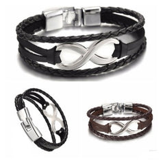 Lucky figure 8 leather bracelet bracelet