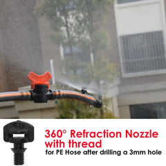 50 boquillas refractarias con rosca macho de púas de 360 grados para riego agrícola y de jardín, pulverizador atomizado refractario