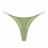 Women Threaded Cotton Sexy Cut G-String Panties Spaghetti Straps Thongs Comfortable Breathable T-Back Underpants Lingerie