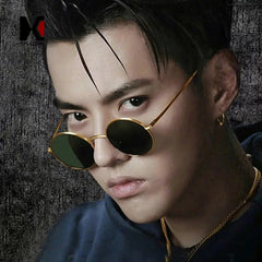 Gafas de sol redondas SHAUNA para mujer, marca de diseñador, moda para hombre, lentes de color verde oscuro, tonos UV400