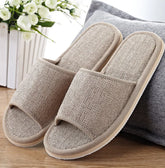 Home Slippers Women'S And Men'S Shoes Couples Plain Home Linen Slippers Indoor Flat Shoes Sandals Guest Slippers Women Shoes