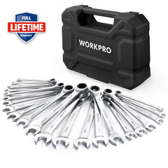 WORKPRO 23pc Ratcheting Wrench Set with Box ,72 Teeth Wrench with Box, Wrench Repair Tool Set