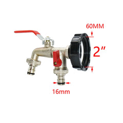 Adaptador de grifo de tanque IBC duradero, rosca gruesa S60*6 a conector de agua de 1/2'' 3/4'', accesorio de repuesto para válvula