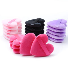 7-teiliges Make-up-Puderquaste mit doppeltem Verwendungszweck, superweiche Kosmetikschwämme aus Samt, herzförmige Puffs zum Konturieren, Luftkissen für die Augenwinkel