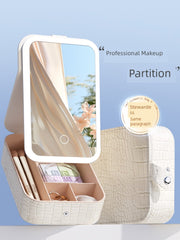 Carry Foldable Storage Box Dormitory Students Cosmetic Mirror