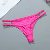 Sexy Female Llingerie Women's Double Strip Waistband Patchwork G-String Ice Silk Thong Underwear Female Intimate Lingerie Panti