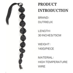 Extensiones de cabello sintético africano con cola de caballo esponjosa: trenza larga extendida con cola de caballo con burbujas para un aspecto voluminoso Accesorios para el cabello