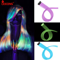 Synthetic Clip In One Pieces Raiinbow Hair Extensions Straight Synthetic Hair Pieces 18" Long Ombre Hair Pink Purple Red Blue