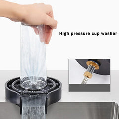 Household High Pressure Cup Washer Coffee Bar ABS Automatic Flushing Push Cup Washer Kitchen Coffee Accessories