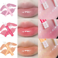 FlowWeek Lip Gloss Moisturizing Lip Plumper Gloss Universal Lip Luminizer Long Lasting Glitter Liquid Lipstick 3Colors