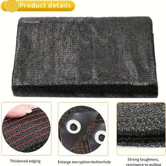 Red de sombreado negra HDPE anti-UV con tasa de sombreado de 12 pines engrosada del 80 al 90 %, red de sombreado para pérgola al aire libre, garaje, cobertizo contra la lluvia