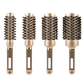 6 Größen Professionelles Salon-Styling-Werkzeug Nylonkamm Zylinder Rollkamm für lockiges Haar Thermo-Aluminiumrohr Runder Zylinder Haarkamm