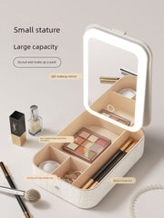 Carry Foldable Storage Box Dormitory Students Cosmetic Mirror