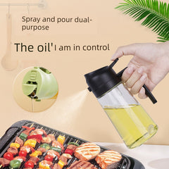 Glass Spray Oil Bottle Jar Spray Dual-Use Air Fryer Kitchen For Home Spray Oil Dispenser Oil Tank Seasoning Pour Oil