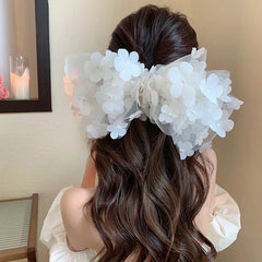 Fashion Multi-layer Mesh Broken Flower Three-dimensional Bow Headdress Summer Back Head Clip Hairpin Hair Accessories