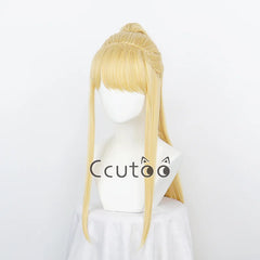 Winry Rockbell Wig From Anime FULLMETAL ALCHEMIST Golden Long Synthetic Hair Chip Ponytail Cosplay Costume Wigs