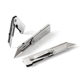 WORKPRO 3pcs Folding Utility Knife Stainless Steel Quick Realse Pocket Knife with Belt Clip Sharp Blade General-Purpose Cutting