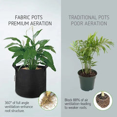 5 piezas de bolsas de fieltro para cultivo de jardinería, macetas redondas para plantar flores y verduras, bolsas para jardín, balcón, macetas, suministros para contenedores