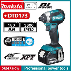 2025 Makita DTD173 bule 18v Brushless Lithium-ion Impact Driver Power Tool Multifunctional Tool, Drill Bit, Power Tool