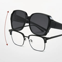 New Fashion Polarized Sunglasses Cover Over Myopia Prescription Glasses Portable Men Women Vintage Fishing Driving Eyewear