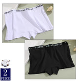 2Pcs Seamless Women Cotton Boxers Underwear Ice Silk Shorts Solid Color Ladies Soft Boyshorts Plus Size M/L/XL