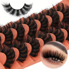 Large set of $\mathbf3D$ faux mink voluminous false eyelashes.