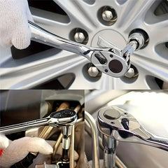 72Drive Socket Set 1/4"-3/8"-1/2", Ratchet Wrench Sockets Compact Sockets for Car Repair Mechanic Tool for Auto Repair