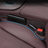 2PCS Car Seat Gap Filler, PU Waterproof Organizer with Storage Grooves, Auto Interior Accessories for Phone & Keys