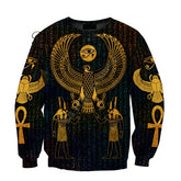 Jarreims Emporium: Egyptian hieroglyph print sweatshirt with Horus.