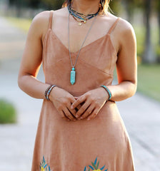 Pulsera de cuero tejida a mano con piedras imperiales de moda