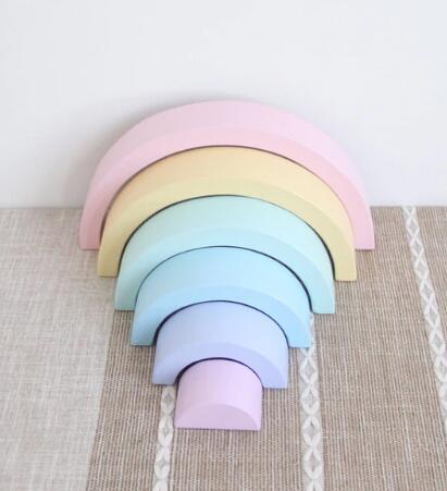 Puzzle Großes 12-teiliges Bogenbrücken-Regenbogen-Baustein-Spielzeug für die frühkindliche Bildung