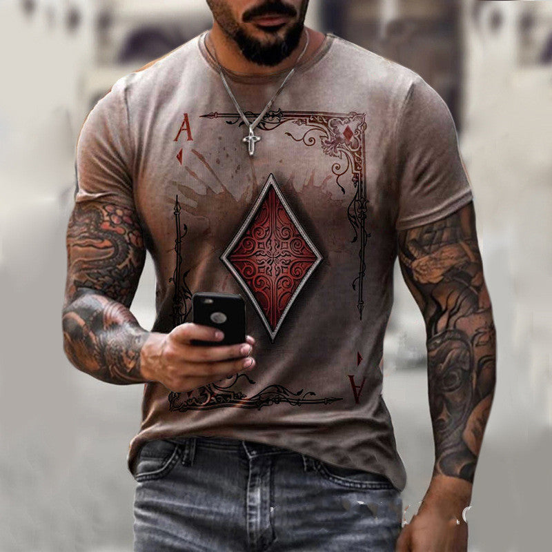 Camiseta de hombre con estampado de naipes