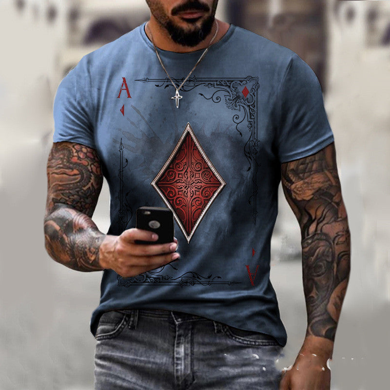 Camiseta de hombre con estampado de naipes