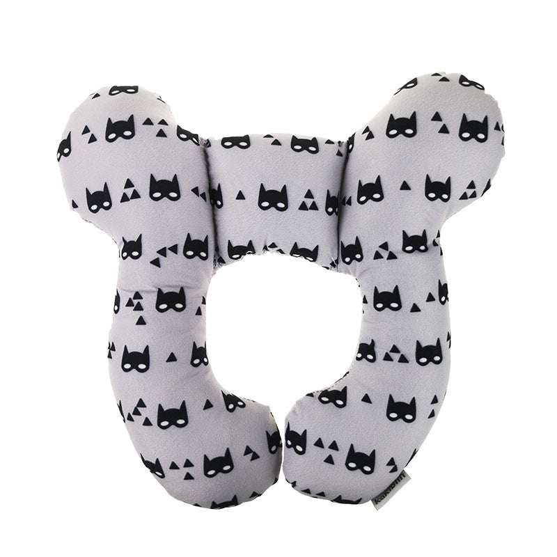 Jarreims Emporium: Grey Batman-print U-shaped neck support pillow.