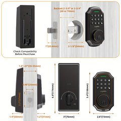 Keypad Door Lock - Keyless Entry Door Lock  - Arpha Front Door Lock Set with 2 Door Knobs -100 Code Smart Deadbolt Lock - Anti-Peeking Password - Auto Lock Easy to Install