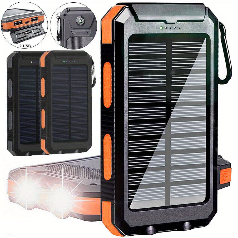 Jarreims Emporium: Rugged black/orange solar power bank and light.