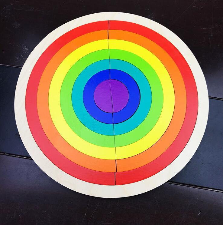 Puzzle Großes 12-teiliges Bogenbrücken-Regenbogen-Baustein-Spielzeug für die frühkindliche Bildung