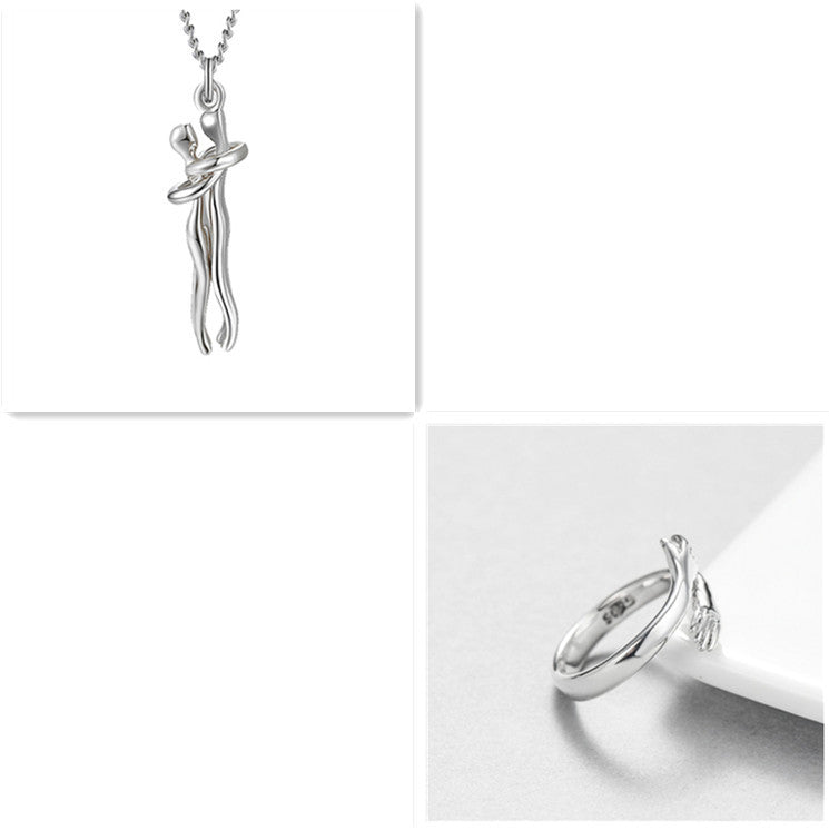 Liebe Umarmung Halskette Unisex Männer Frauen Paar Schmuck einfaches Temperament Schlüsselbein Kette Valentinstag Liebhaber Geschenk 