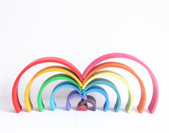 Puzzle Großes 12-teiliges Bogenbrücken-Regenbogen-Baustein-Spielzeug für die frühkindliche Bildung