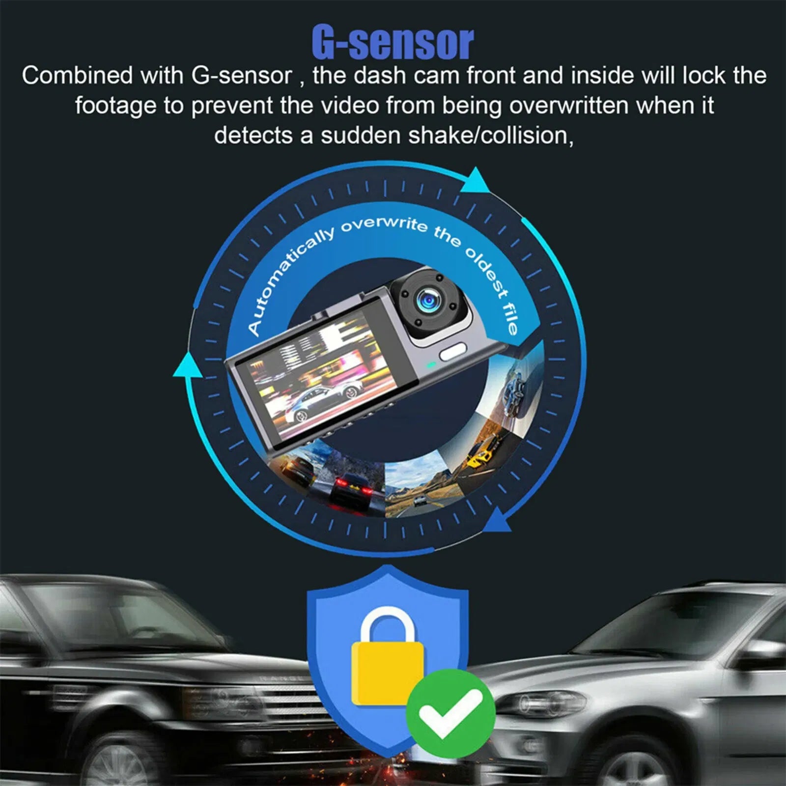 Inside Rear Duals Car Dual Lens Dash Cam HD 1080P Front Rear Inside Video Recorder Camer