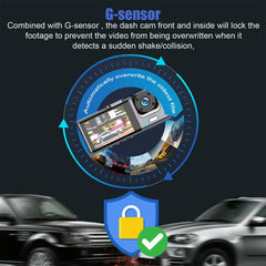 Car Dual Lens Dash Cam HD 1080P Front Rear Inside Video Recorder Camera G-Sensor