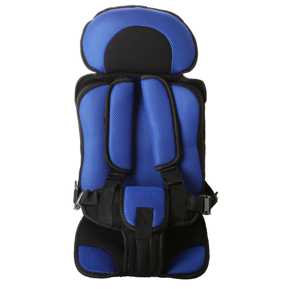 Jarreims Emporium: Portable blue and black mesh child car seat.