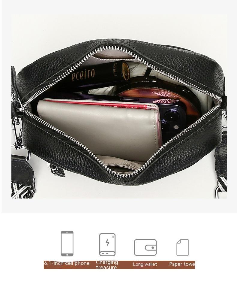 Bolso bandolera sencillo de moda con capa superior de piel de vaca, pequeño bolso cuadrado