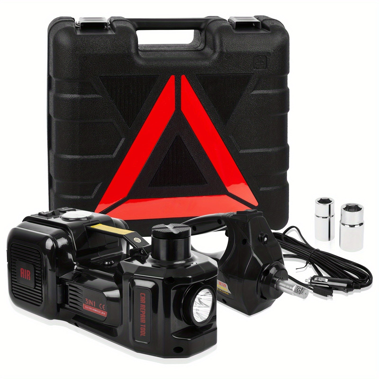 E-HEELP Electric Car Jack Kit 5Ton 12V Hydraulic Car Jack Lift (Lifting Range: 6.1-17.7 Inch) With Electric Impact Wrench - For SUV, MPV, Sedan, Truck -  Garage Repair & Tire Change - Ideal Gift for Car Enthusiasts