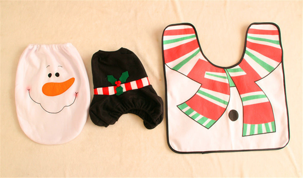 Frohe Weihnachten Badezimmer Vorhang Weihnachtsmann WC-Sitz Weihnachtsdekorationen