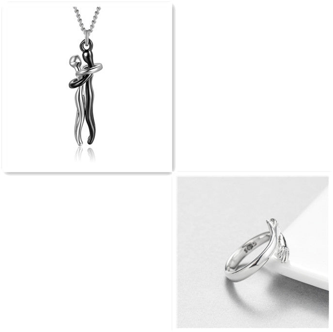 Liebe Umarmung Halskette Unisex Männer Frauen Paar Schmuck einfaches Temperament Schlüsselbein Kette Valentinstag Liebhaber Geschenk 